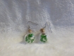 Boucles d'oreilles fioles fleurs vertes séchées