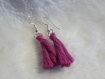 Boucles d'oreilles pompons rose/violet