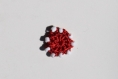 Motif rouge foncé rond au crochet à coudre, patch, écusson, applique - mmp9
