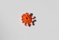 Motif orange rond au crochet à coudre, patch, écusson, applique - mmp11