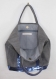 Vanessa bruno style sac cabas en  toile de coton gris et véritables séquins bleu