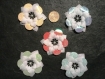 Lot de 10 fleurs en 3d en pergamano coloris varié