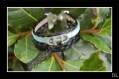 Bracelet à 3 rangs, en véritables crins de cheval noirs et cuir bleu/vert clair, perle passante 