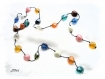 Collier cravate en perles de verre multicolores a nouer so66 