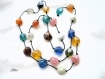 Collier cravate en perles de verre multicolores a nouer so66 