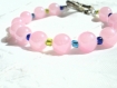 Bracelet rose romantique en perles de verre 
