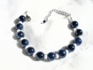 Bracelet bleu marine en perles de verre 