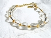 Bracelet crystal et doré en perles de verre 
