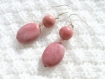 Boucles d'oreilles en pierre thulite rose bo554 