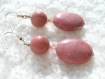 Boucles d'oreilles en pierre thulite rose bo554 
