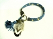 Bracelet ethnique/country jean et plumes br840