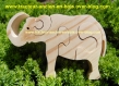 Elephant en bois - puzzle- trompe a l'arriere 