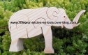 Elephant en bois - puzzle- trompe devant
