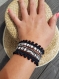 Bracelet femme motifs aztèques noir et blanc