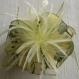 Grande barrette fleur en tissu & plumes et perles  010*