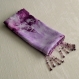 Foulard & perles ref. 061* - motif lys violet