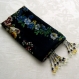 Foulard & perles ref. 067 - motif fleuri