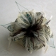 Grande barrette fleur en tissu & plumes et perles 043