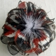 Grande barrette fleur en tissu & plume et perles 037