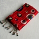 Foulard & perles rouge ref. 072* - motif sphères