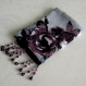 Foulard & perles ref. 081* - motif rose roses