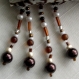 Foulard & perles ref. 089 - marron et blanc