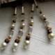 Foulard & perles ref. 091* - motif discret en beige et blanc