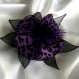 Grande barette fleur en tissu & plumes et perles 110