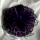 Broche fleur en tissu & plumes et perles 110*