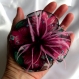 Petite barrette fleur en tissu & plumes et perles 112
