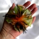 Petite barrette fleur en tissu & plumes et perles 116