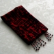 Foulard & perles ref. 124 - motif abstrait noir et rouge