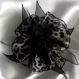 Grande barrette fleur en tissu & plumes et perles 125