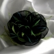 Grande barrette fleur en tissu & plumes et perles 131