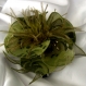 Grande barrette fleur en tissu & plumes et perles 138