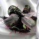 Broche fleur en tissu & plumes et perles 145