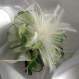 Grande barrette fleur en tissu & plumes et perles 153