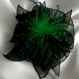 Grande barrette fleur en tissu & plumes et perles 158
