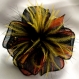 Petite barrette fleur en tissu & plumes et perles 157