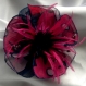 Petite barrette fleur en tissu & plumes et perles 165