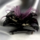 Petite barrette fleur en tissu & plumes et perles 166