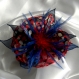 Grande barrette fleur en tissu & plumes et perles 167