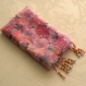 Foulard & perles ref. 169* - motif fleuri pastel