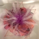 Grande barrette fleur en tissu & plumes et perles 169