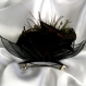 Grande barrette fleur en tissu & plumes et perles 173