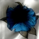 Grande barrette fleur en tissu & plumes et perles 175