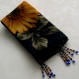 Foulard & perles ref. 176 - motif fleuri