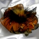 Grande barrette fleur en tissu & plumes et perles 176