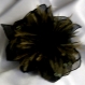 Grande barrette fleur en tissu & plumes et perles 176*