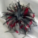 Grande barrette fleur en tissu & plumes et perles 177